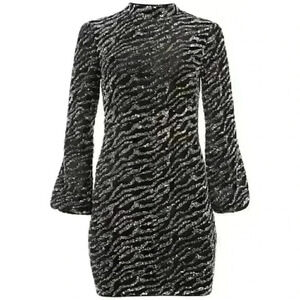 NEW Guess Women's XS Zoe Sequin Balloon-Sleeve Dress NWT $198